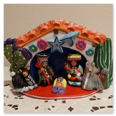 sacra famiglia con capanna