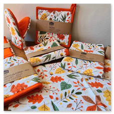 Set biancheria cucina con temi autunnali