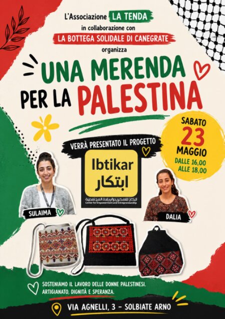 Iniziativa "Una merenda per la Palestina" 23 maggio 2026